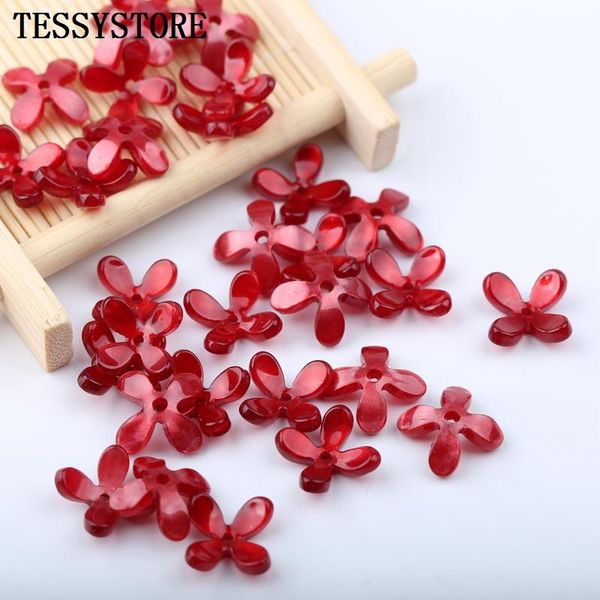 

10 шт. акриловый ацетат четырехлистный клеверки бисер небольшой цветочный особен шарики для ювелирных изделий парикмахерская браслет аксессу