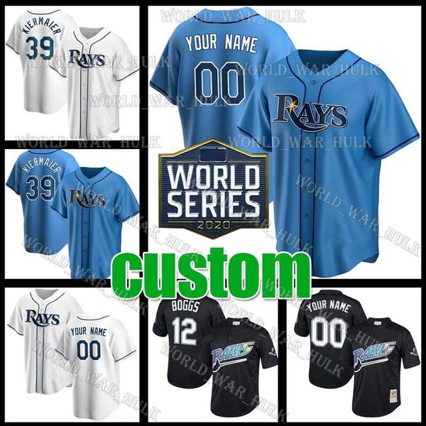 

new 2020 world series randy arozarena jersey mike zunino kiermaier margot austin meadows tyler glasnow morton blake snell brandon lowe choi, Blue;black
