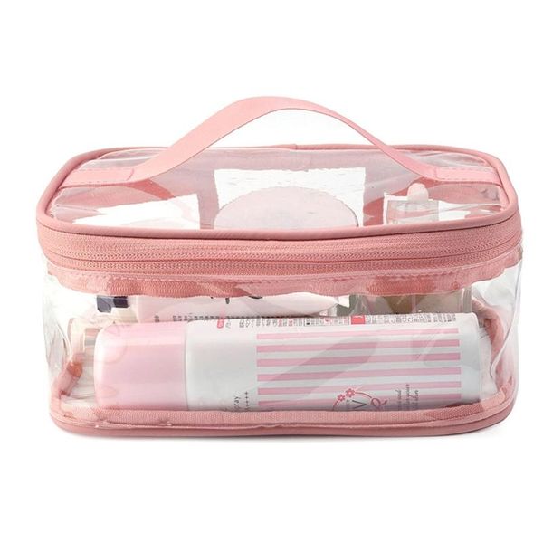

clear travel toiletry makeup bag zipper waterproof transparent organizer