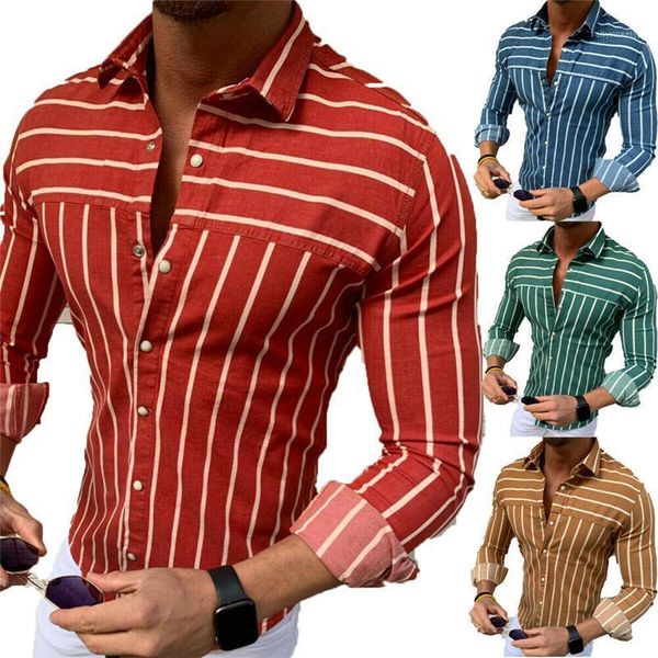 

men's stripe v-neck slim fit shirts long sleeve formal shirt -3xl1, White;black