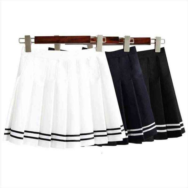 

kawaii vintage aa high waist women skirts pleated japanese harajuku british preppy style cute for, Black