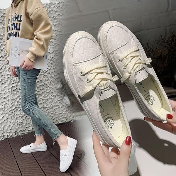 

women shoes 2020 spring and autumn white all-match flats korean solid fashion all-match ladies shoes zapatos de mujer, Black