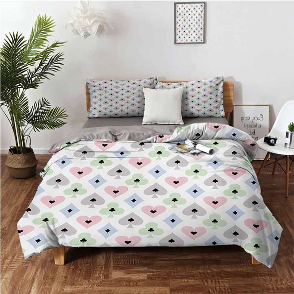 

cards symbols soft colors geometric ornament pattern gatheringbedding 3-piece set