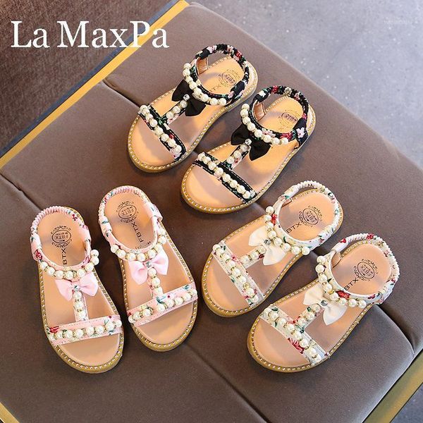 

sandals 2021 summer baby girls toddler infant kids slip on pearl crystal single princess for children size 21-301, Black;red