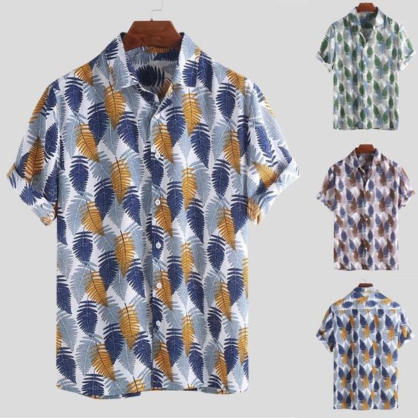 

explosive shirt mens hawaiian beach printed turn down collar short sleeve loose shirts -3xl are you sure not to buy, White;black