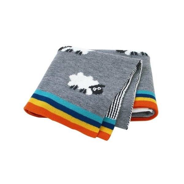 

baby blankets cute cartoon knitted infant baby swaddle wrap stroller covers play mats sleepsack 95*75cm toddler kids quilts soft y201009