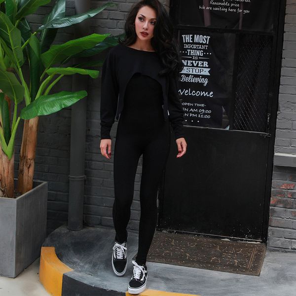 

2021 new women's jagged cut sweatshirt, outside shoulder, short, thin section, knitted or crocheted, of cotton, pure colour, summer, gu, Black