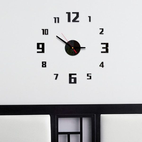 

diy mirror surface wall clock arabic numbers unique decorative wall decor sticker home decorations for living room bedroom decor