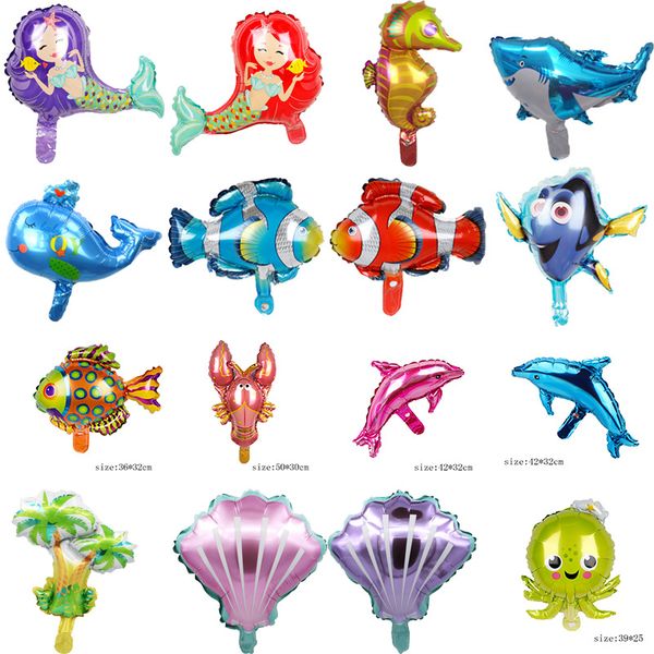 

cross-border multiple mini model ocean animal aluminum machine balloon cartoon fish birthday party decoration animal aluminum party balloon