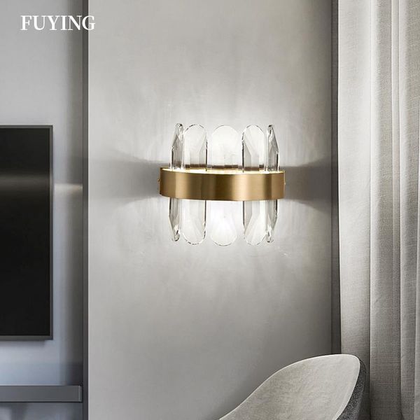 

wall lamp modern crystal golden indoor led three color temperatures for bedroom bathroom corridor mirror lights