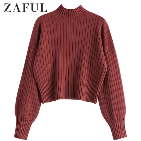 

zaful mock neck thick warm winter women sweater fashion knitted soft pullover jumper autumn female sweater knitwear 201221, White;black