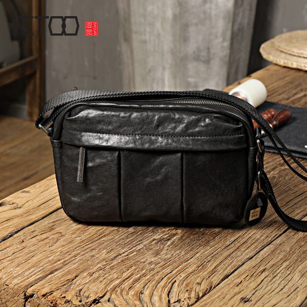 

hbp aetoo black vegetable tanned cross body bag for men, soft cowhide casual bag for men