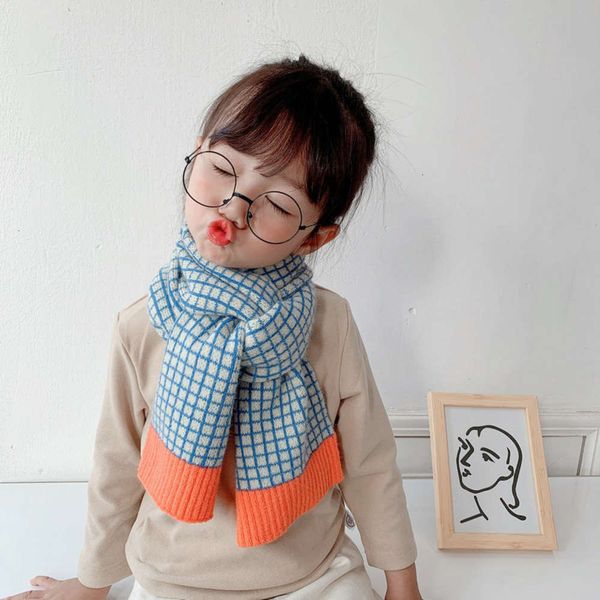 

version ins small lattice color korean contrast wool children's scarf autumn winter new boys and girls warm neck0rle 7xn77xn7nvrd, Red;brown