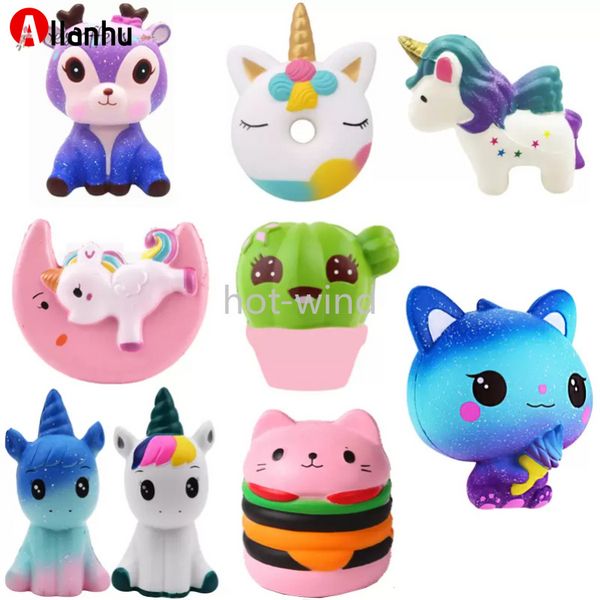 NUOVO! PU Unicorn Orso Animali Squishy Jumbo Lento Aumento Kawaii Squish Giocattolo per Bambini Anti Stress Decompression Spremere Giocattolo