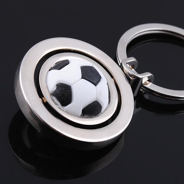

keychains 200pcs/lot 2015 new zinc alloy football shaped metal keyrings for soccer fans by dhl, Silver