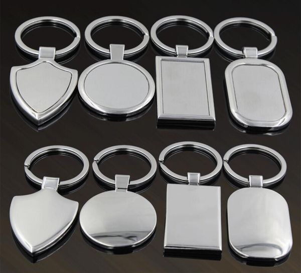 

car metal blank keychain tag keychain personalized creative stainless steel key ring business advertising for promotion, Slivery;golden