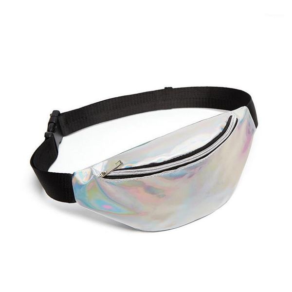 

men and women summer waist bag cool laser colorful crossbody bag korean version sequins cell phone shoulder for women1