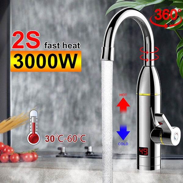 

220v 3000w kitchen instant heating faucet heater cold dual-use tankless water quickly heating tap shower with led display