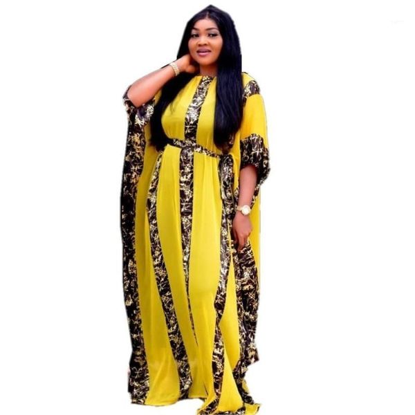 

autumn african dresses for women robe evening long dress striped summer plus size chiffon long casual translucent dress1, Black;gray