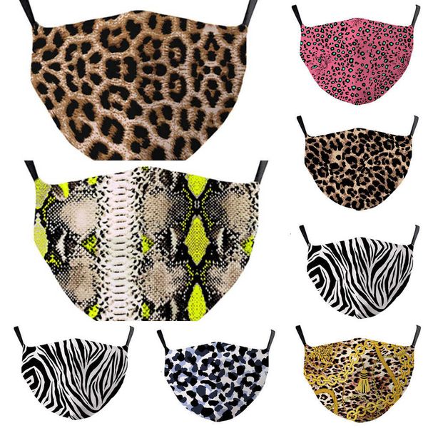 

face designer leopard mask printed mask 3d anti-smog pm2.5 mask dust-proof breathable face masks washable reusable designer face