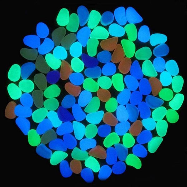 

20pcs garden decoration glow in the dark stones glowing decorative pebbles outdoor fish tank luminous stones for qylwgo