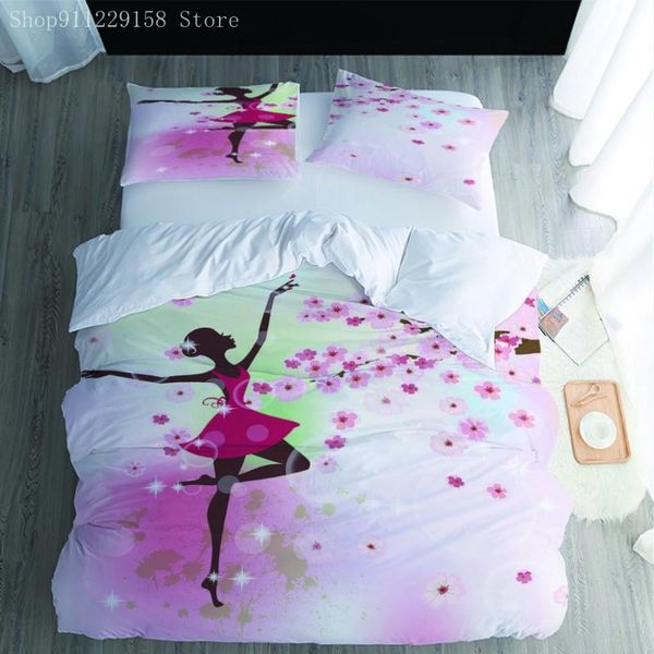 

3pcs bedding pink pattern king size duvet cover set single double  soft duvet cover children's day girl gift