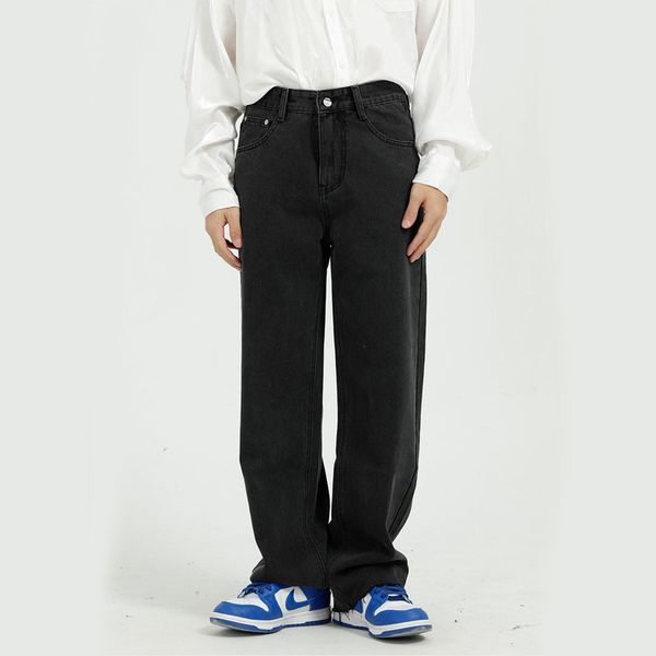 

2020 black straight japan jeans hip style streetwear denim male women 6d4t, Blue