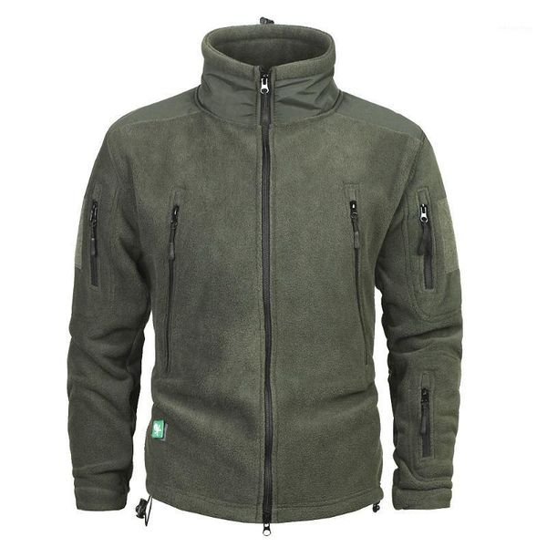 

outdoor jackets&hoodies army fleece jacket men clothing patchwork multi pockets coat thicken warm men's and coats1, Blue;black