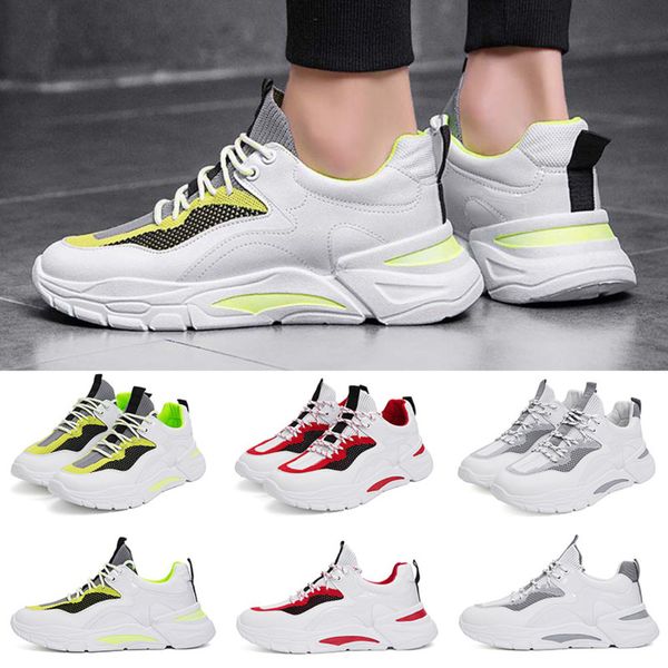 

running trainers mens shoes white grey green fashion sneakers womens tennis outdoor walking hiking camping jogging tennis athletic shoes, White;red