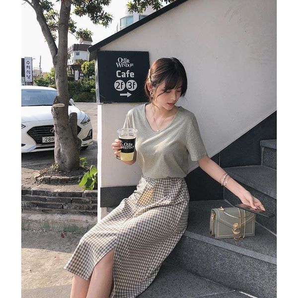 

mishow 2 piece set women 2019 summer t-shirt irregular design skirt suits two pieces summer clothes sold separately, Gray