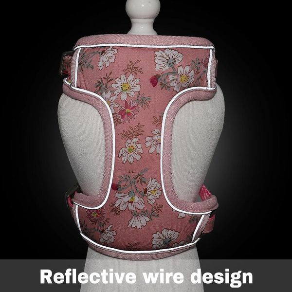 

fashion printed dog harness leash set reflective pet harness vest breathable dog harnesses for small medium dogs cats c sqcaju