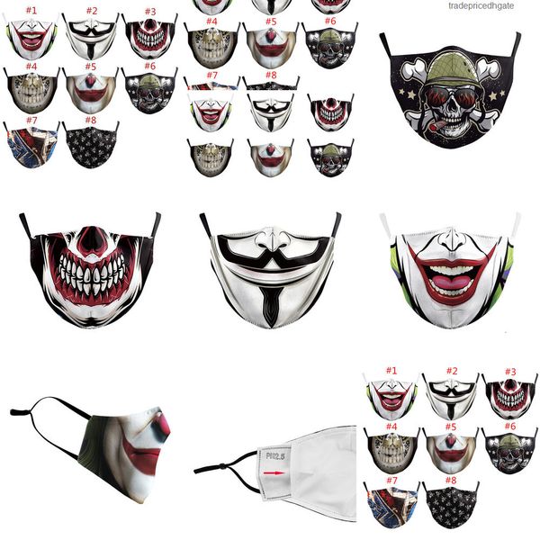 

fashion men designer print masks halloween masquerade digital party joker face hj6z