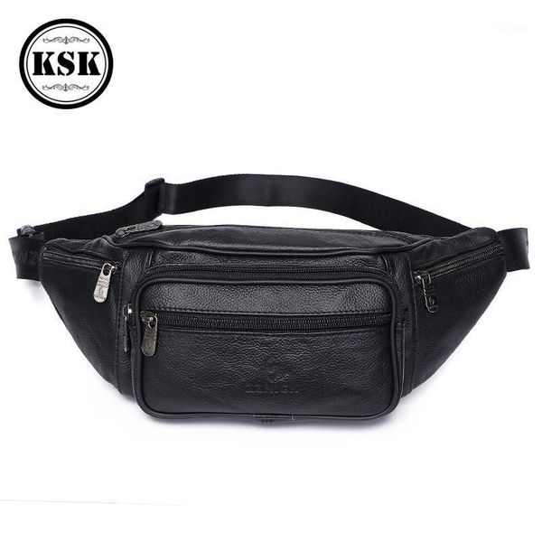 

waist bags men pack genuine leather bag belt fanny for 2021 fashion luxury male small shoulder ksk1