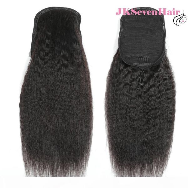 

clip in human ponytail drawstring brazilian virgin hair pieces 100% natural hair adjustable ponytail hair extensions 100g 150g, Black