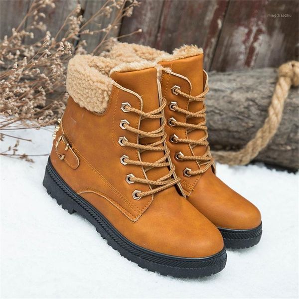 

boots winter sneakers for women 2021 waterproof lace up ladies snow with velvet flat warm female thick bottom cotton shoes1, Black