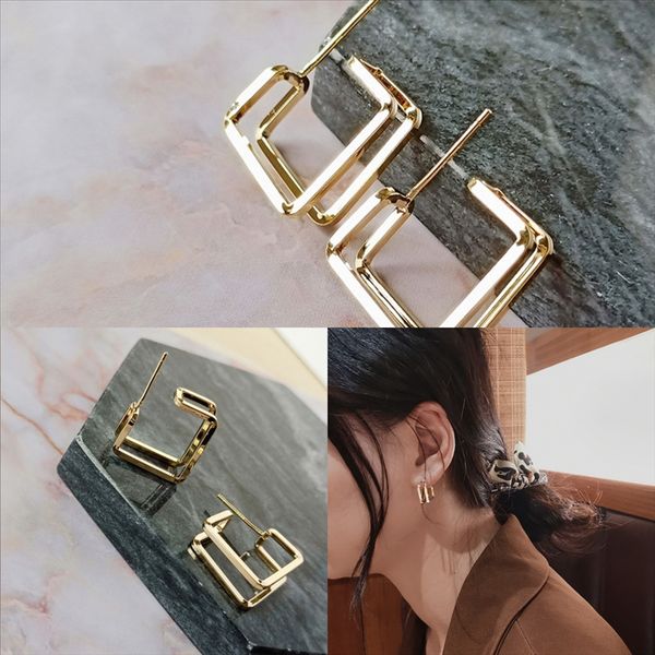 

aq6v round diamond gold earrings sterling silver drape pandora silver rose stud simple fashion earring stud earrings with fork spoon, Golden