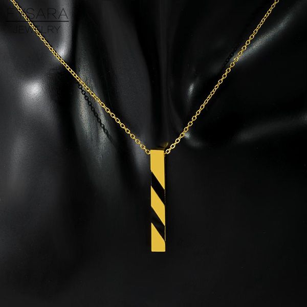 

fysara fashion bar квадратные подвески ожерелье из нержавеющей стали высокое польское розовое золото цвет с коротким воротником панк ожерель, Black