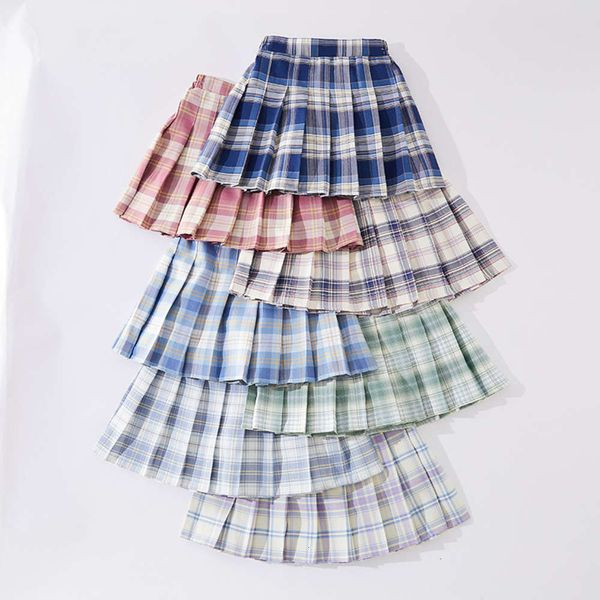 

foreign girl's and autumn 2020 winter children's college sle pleated jk uniform skirt, Blue