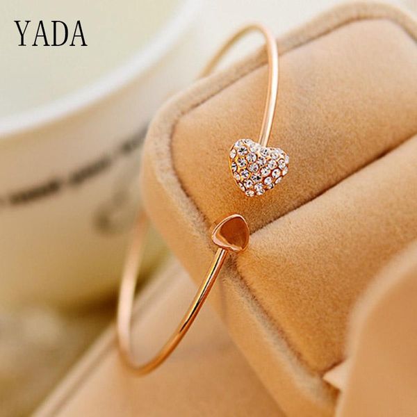 

yada подарки открыты bijoux braceletsbangles для женщин из нержавеющей стали браслеты из нержавеющей стали хрустальные украшения золото пода, Golden;silver