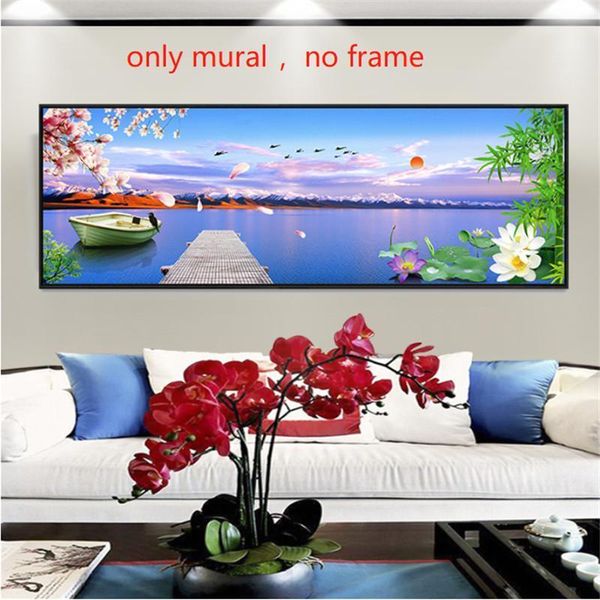 

custom chinese natural scenery wooden bridge peach blossom bamboo frameless mural wallpaper papel de parede 3d wall murals decor1