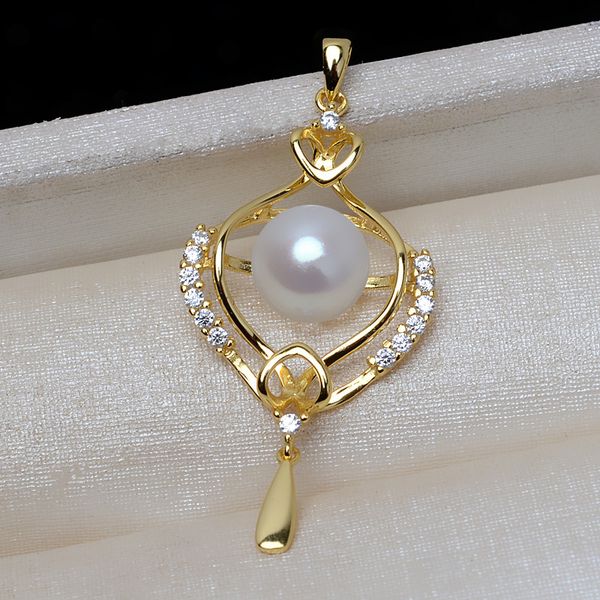 

meibapj big natural freshwater pearl fashion pendant necklace 925 sterling silver fine wedding jewelry for women q0531