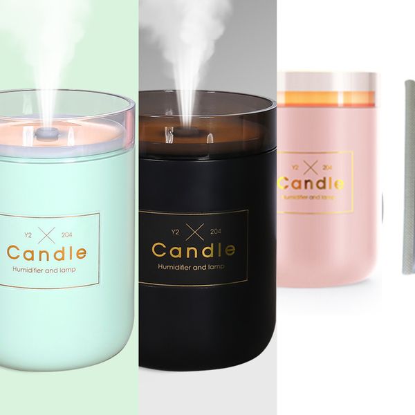 

280ml ultrasonic air humidifier candle romantic soft light usb essential oil diffuser car purifier aroma anion mist maker 2019