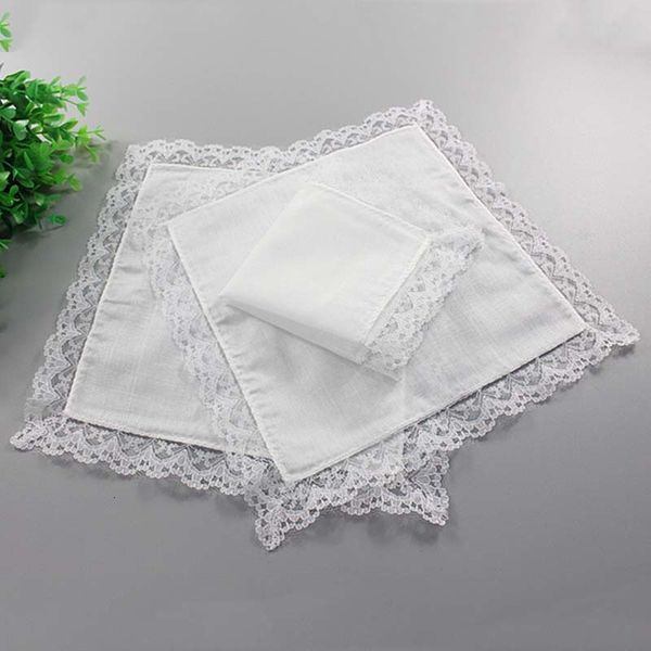 

wedding white lace gifts thin party woman decoration cloth napkins plain blank diy handkerchief 23*25cm