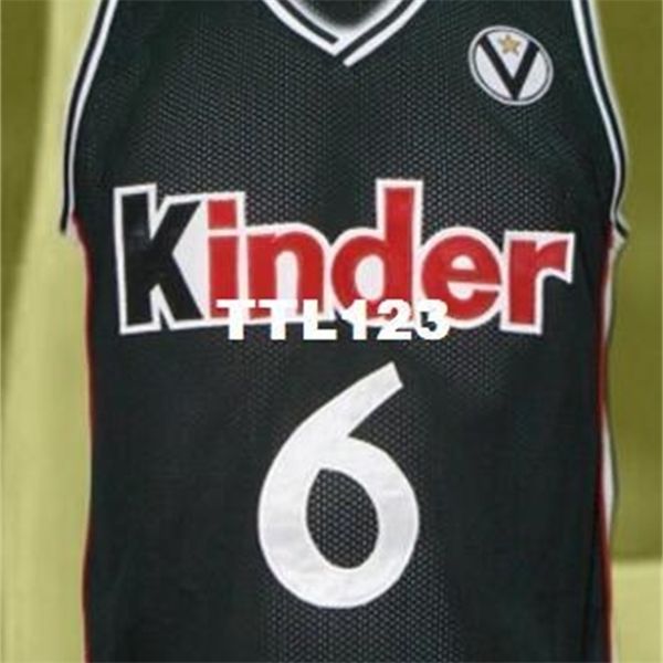 

vintage 121 #6 manu ginóbili european college jersey color size s-4xl or custom any name or number jersey, Black