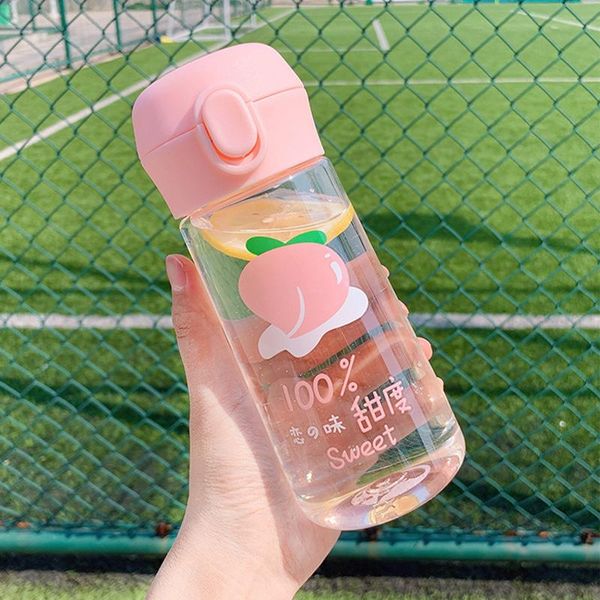 

venlohome fruit print вода бутылка упругая чехол пластиковая бутылка 350 мл симпатичные бутылки с водой с ручкой портативный напиток bbyvtl