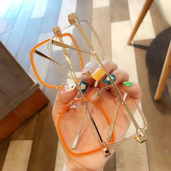 

fashion sunglasses frames elegant transparent big eyeglasses thick frame glasses for women square alloy clear, Black