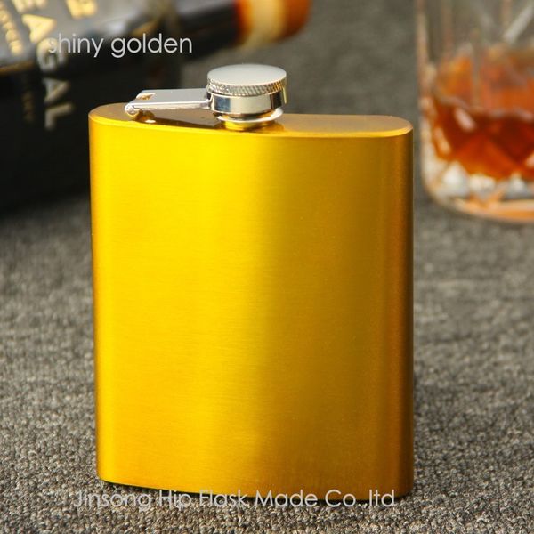 

flask 8oz color mixed laser welding hip , engraved