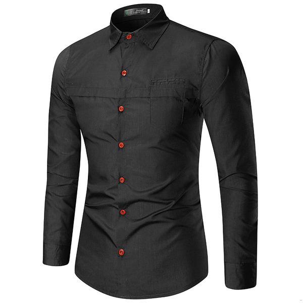 

shirts new listing fashion solid color trend men's brand business slim casual long-sleeved shirt -xxl, White;black