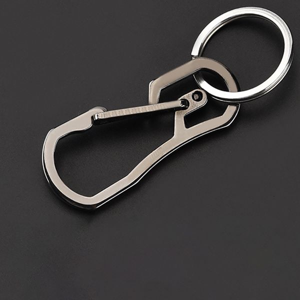 

keychain new arrival stainless black steel heavy duty gold carabiner car key chains for men fashion hip hop jewelry prom, Slivery;golden