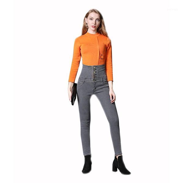 

2018 winter warm jeans women gold fleece thick denim pants high waist trousers cold prevention jeans pant1, Blue